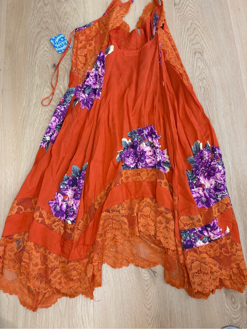 NEW Free People Table for two trapeze swing dress orange small - Picture 4 of 6